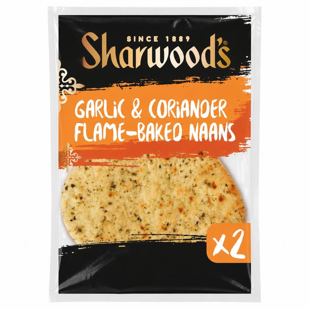 Sharwood's Garlic & Coriander Naan Breads x2