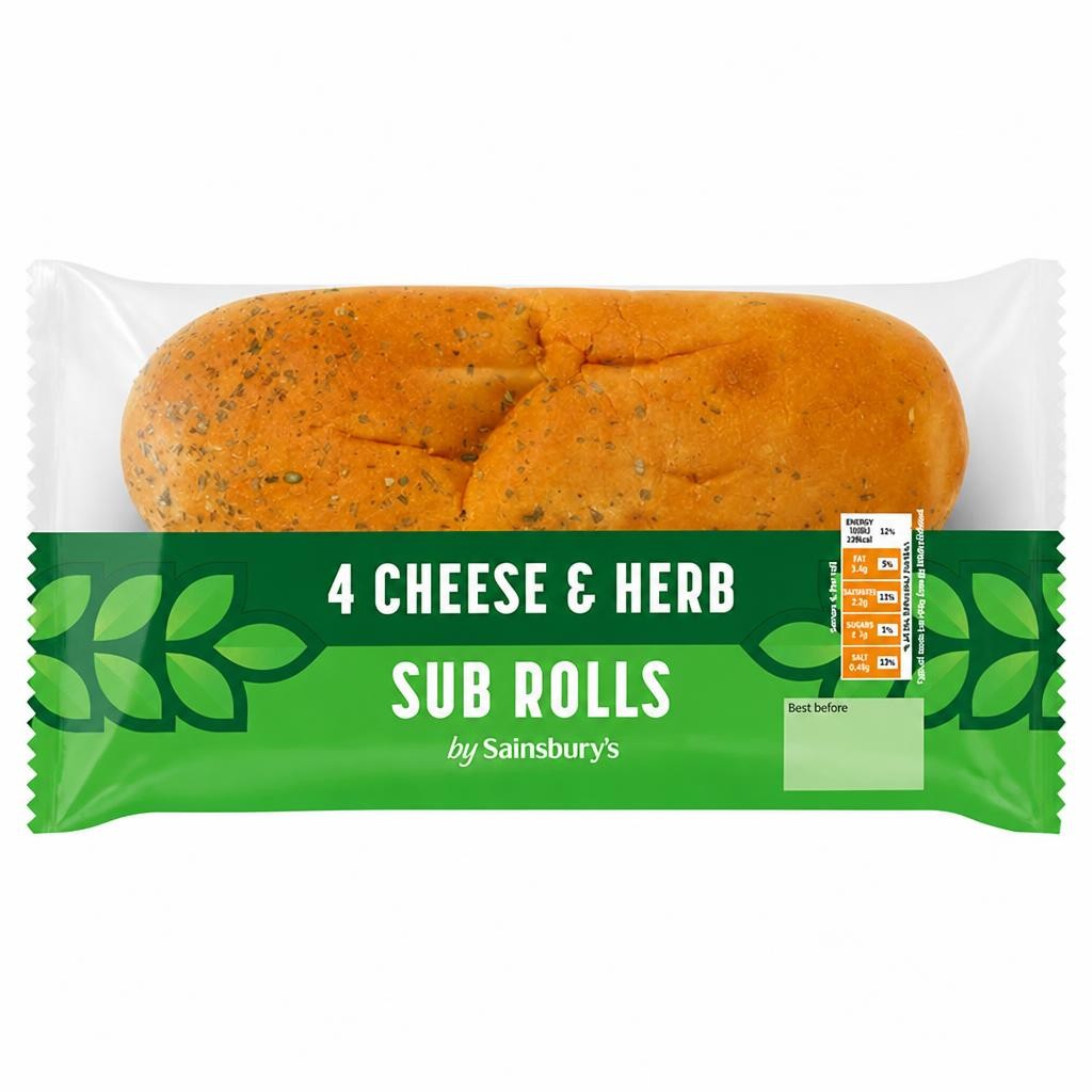 Sainsbury's Cheese & Herb Sub Rolls x4