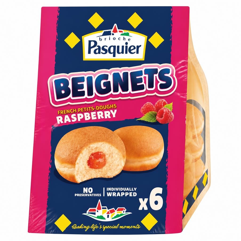 Brioche Pasquier Beignets Raspberry Doughnuts x6