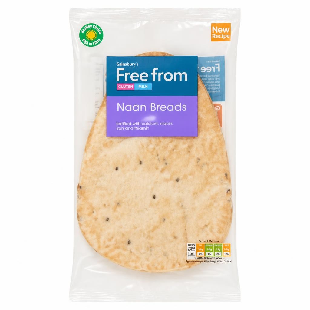 Sainsbury's Free From Naan Breads 180g