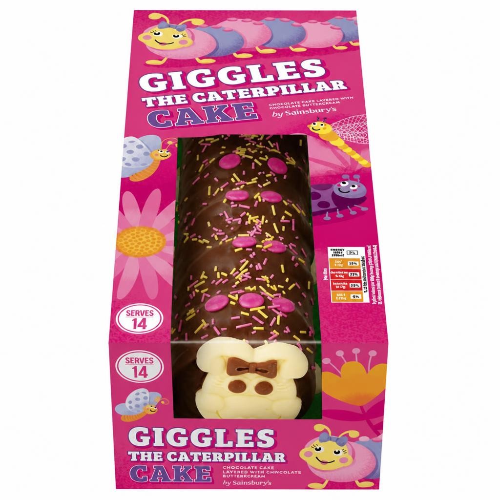 Giggles Birthday & Celebration The Caterpillar Cake 611g