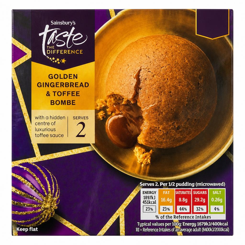 Sainsbury's Golden Gingerbread & Toffee Bombe, Taste the Difference 227g
