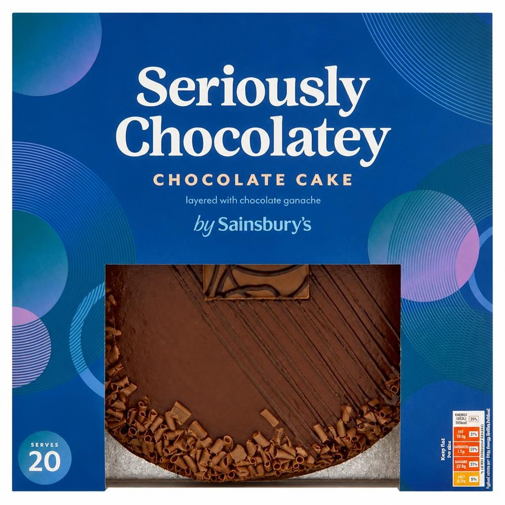Sainsbury's Large Chocolate Birthday Celebration Cake 1.28kg (Serves 20)
