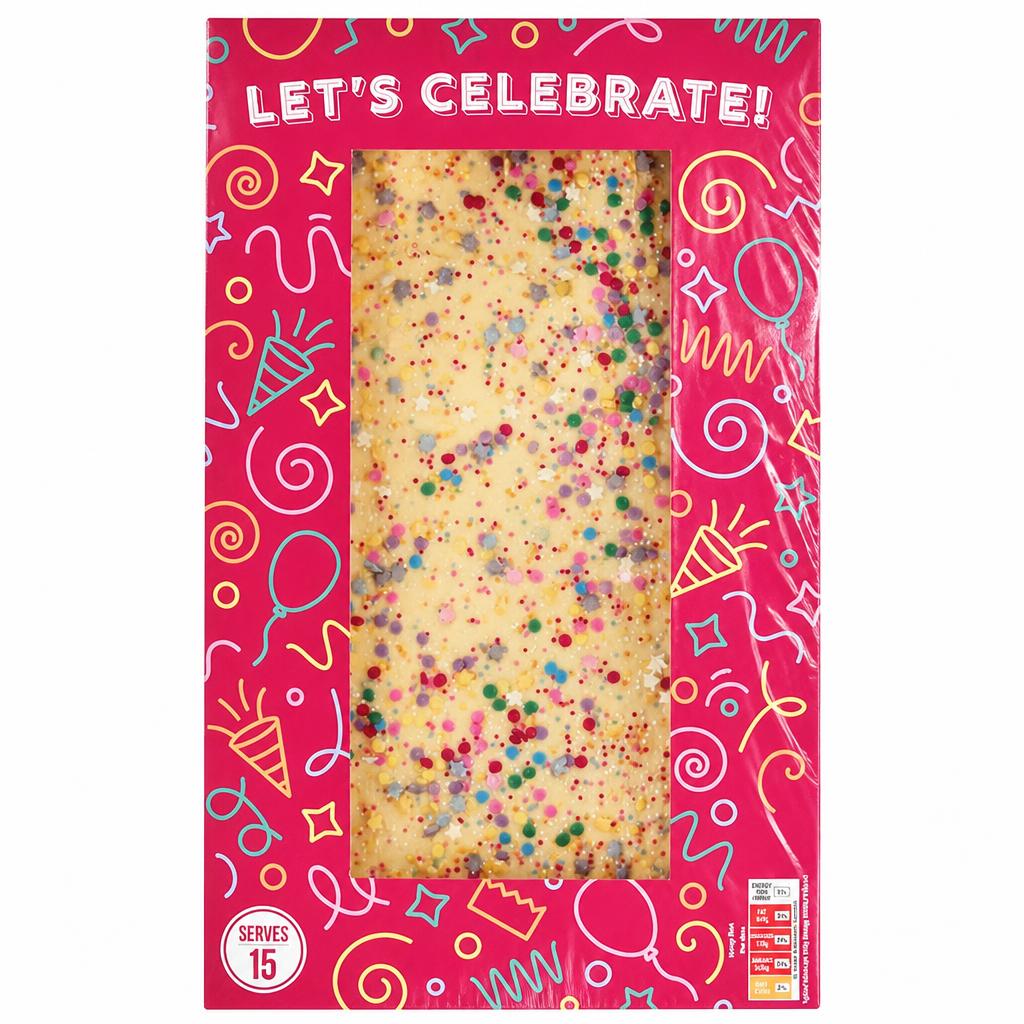 Sainsbury's Birthday Celebration Madeira Tray Bake Cake 645g (Serves 15)