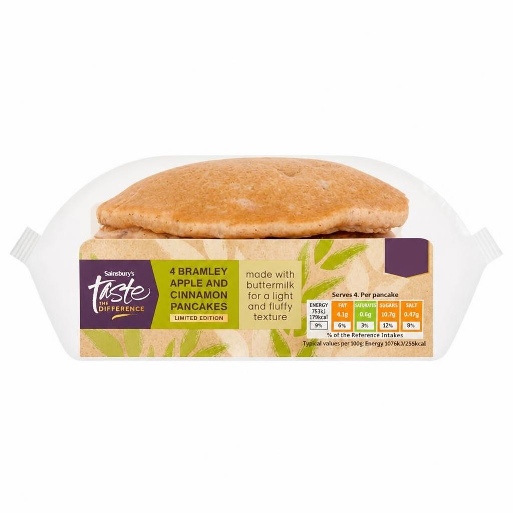 Sainsbury's Apple & Cinnamon Pancakes, Taste the Difference x4
