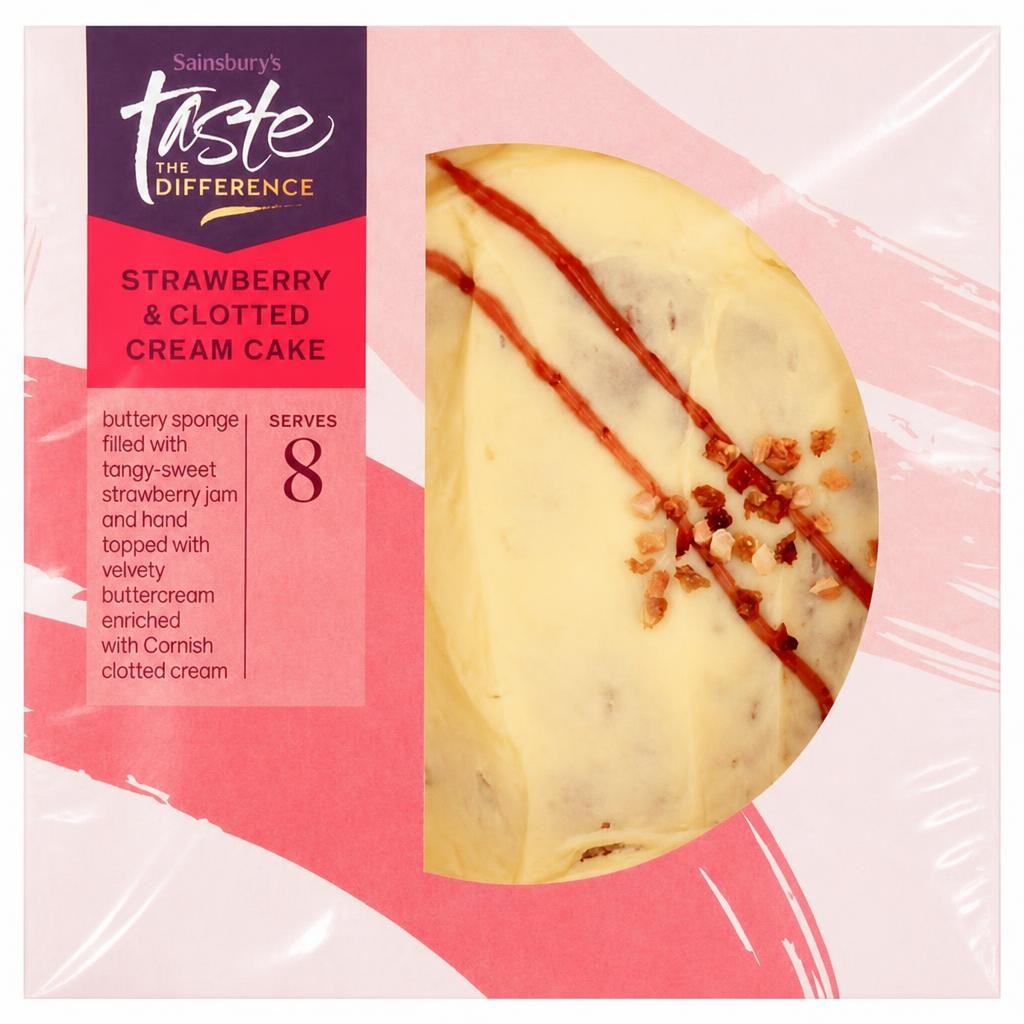 Sainsbury's Strawberry & Clotted Cream Cake, Taste the Difference 490g