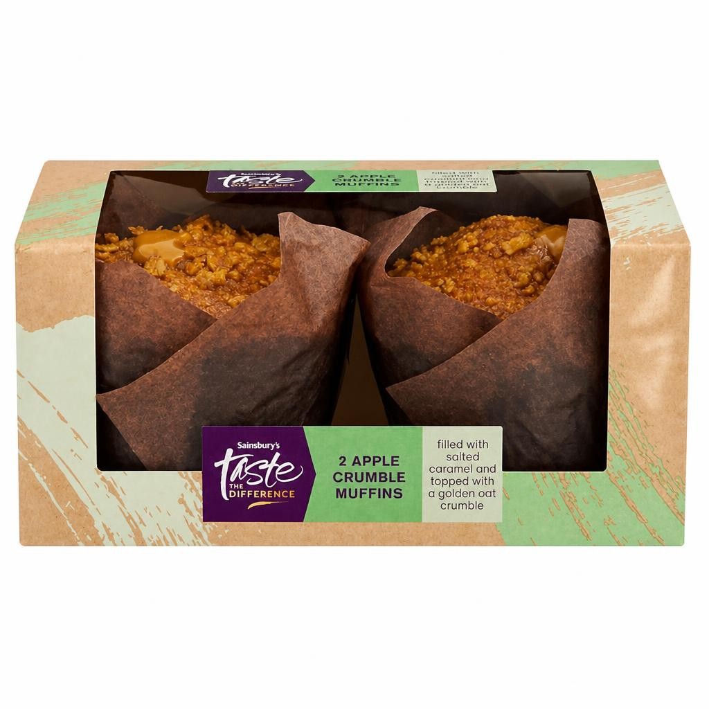 Sainsbury's Apple Crumble Muffins, Taste the Difference x2