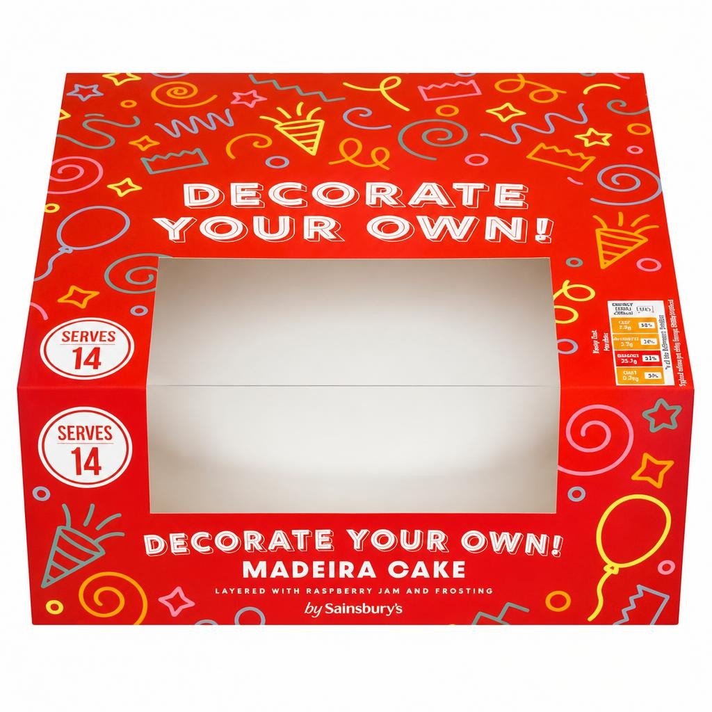 Sainsbury's Birthday Celebration Decorate Your Own Cake 905g (Serves 14)