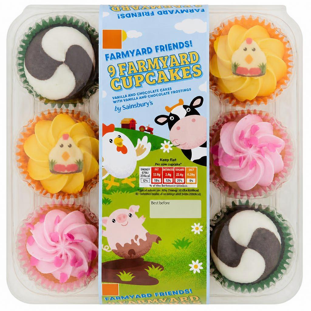 Sainsbury's Farmyard Cupcakes x9 477g