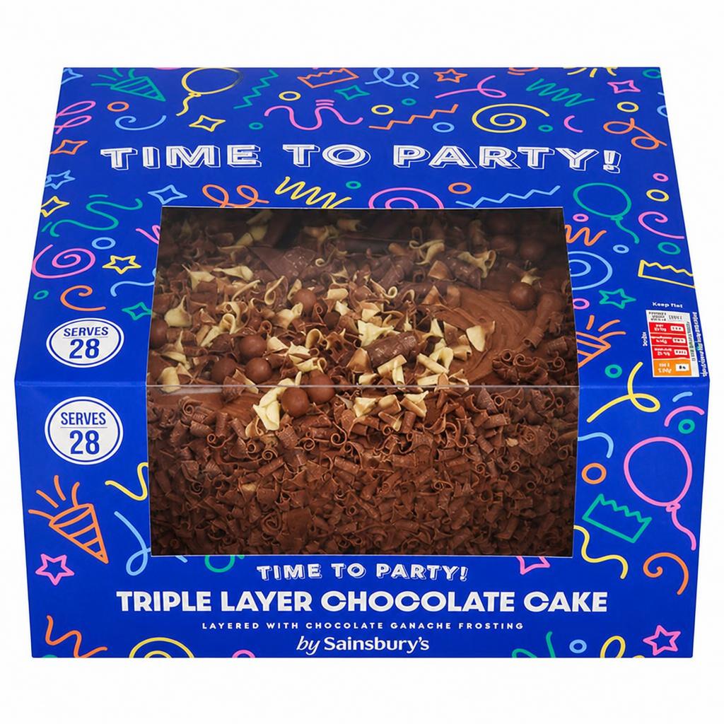 Sainsbury's 1.843 kg Time to Party Triple Layer Chocolate Cake