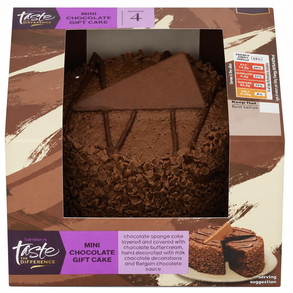 Sainsbury's Birthday & Celebration Mini Chocolate Gift Cake, Taste the Difference 255g