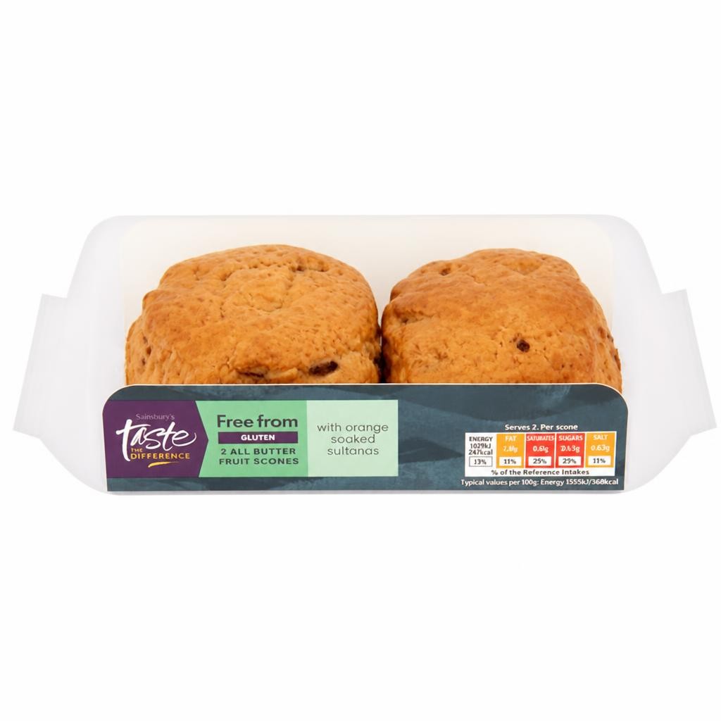 Sainsbury's Free From All Butter Fruit Scones, Taste the Difference 140g