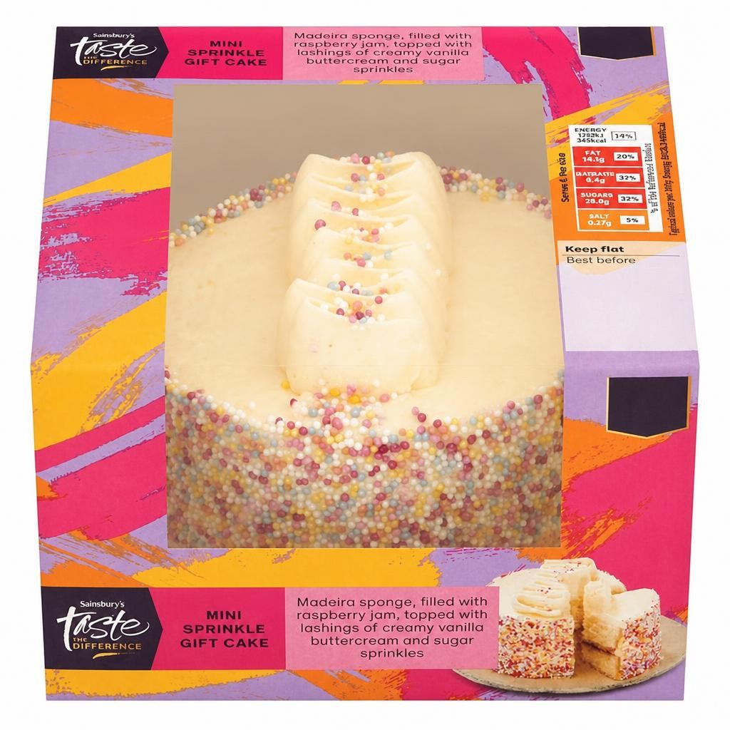 Sainsbury's Mini Sprinkle Gift Cake, Taste the Difference 260g