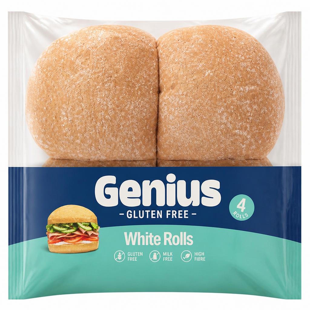 Genius 4 x Gluten Free White Rolls