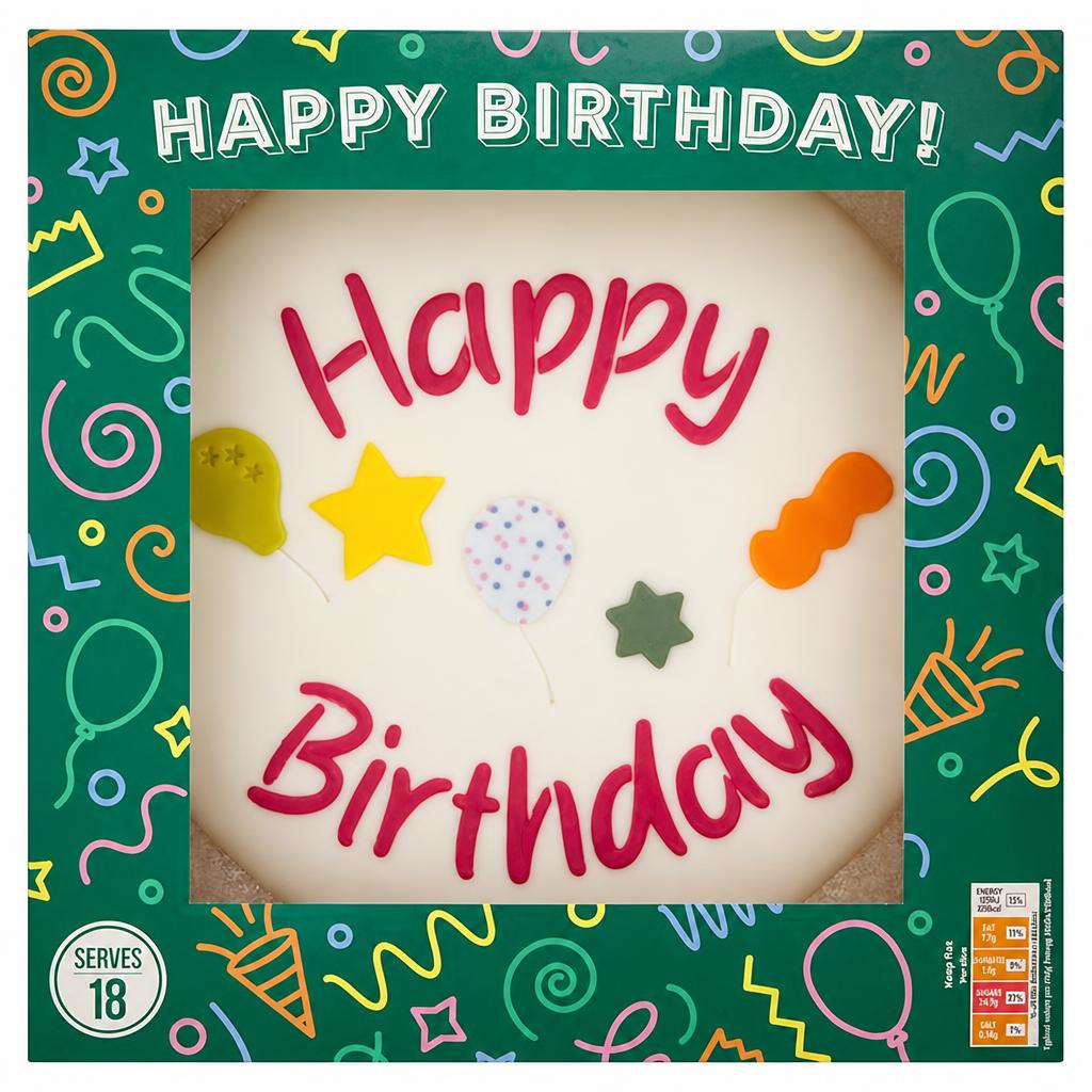 Sainsbury's Happy Birthday Celebration Madeira Cake 1208g (Serves 18)