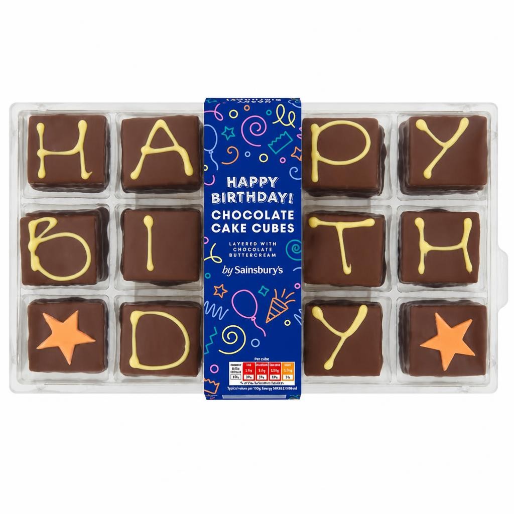 Sainsbury's Chocolate Birthday Celebration Cake Cubes 739g