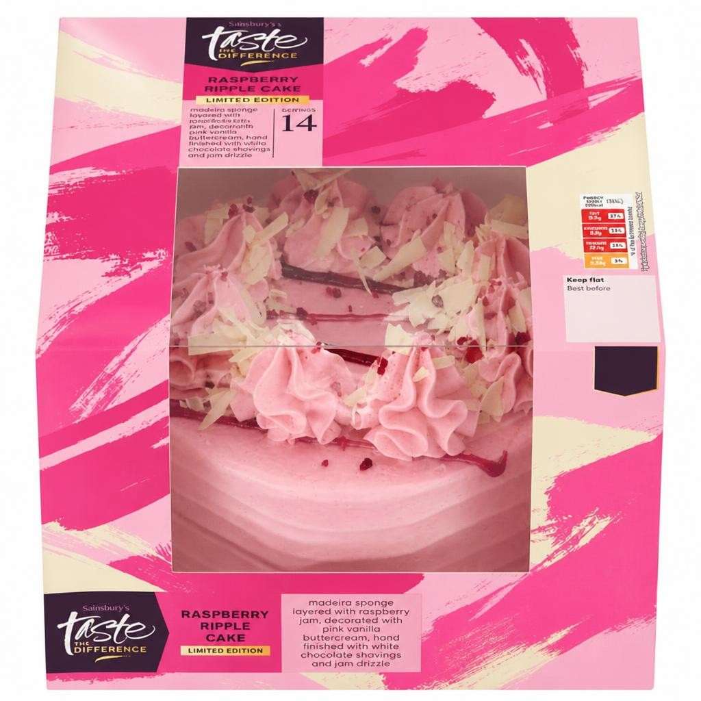 Sainsbury's Raspberry Ripple Celebration Birthday Cake, Limited Edition, Taste the Difference 955g