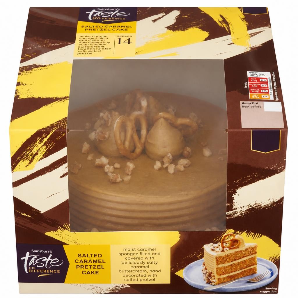 Sainsbury's Sweet & Salty Pretzel Cake, Taste the Difference 965g