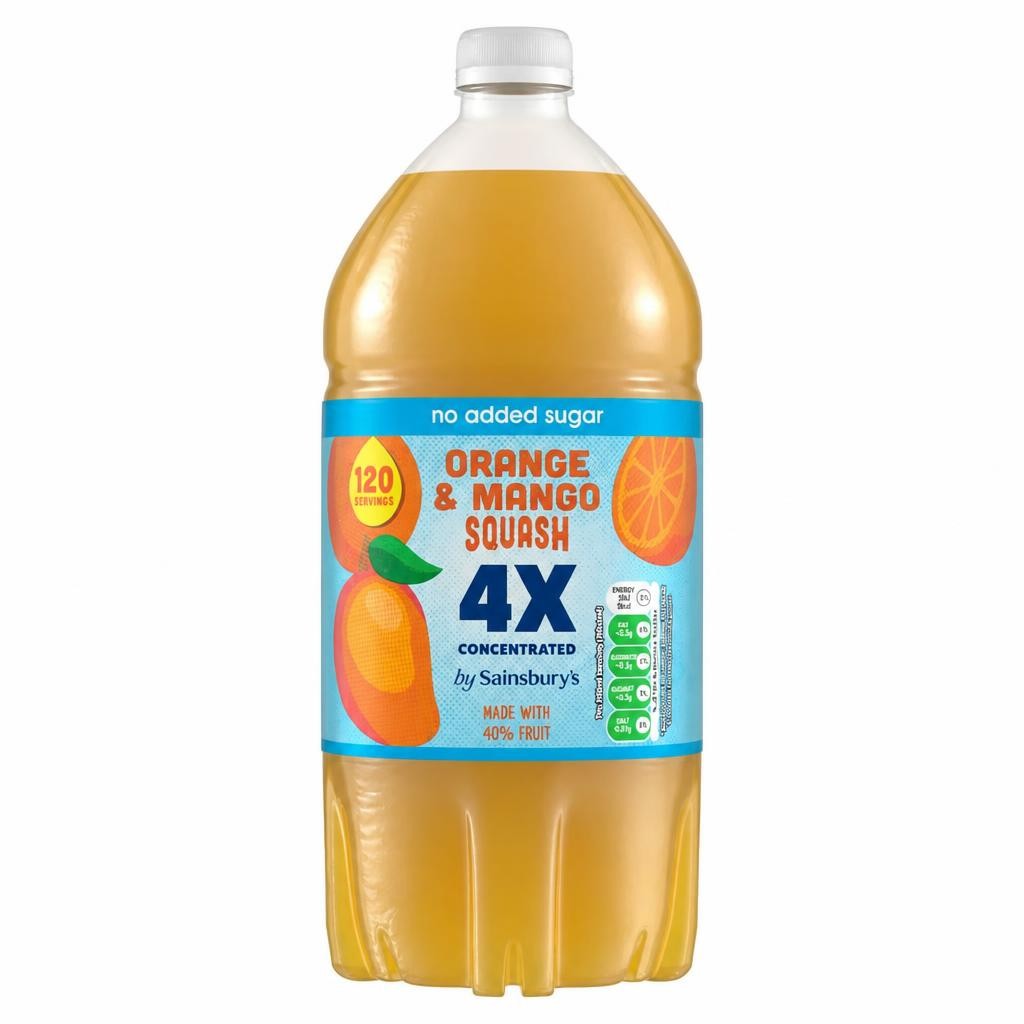 Sainsbury's Quadruple Strength Orange & Mango Squash 1.5L
