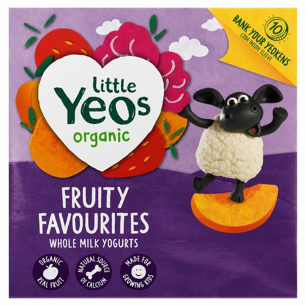 Yeo Valley Organic Little Yeos Fruity Favourites Kids Yogurt Selection 4x85g