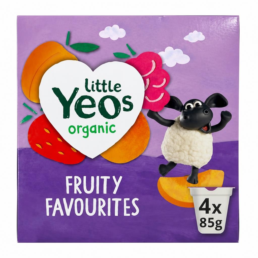 Yeo Valley Organic Little Yeos Fruity Favourites Kids Yogurt Selection 4x85g