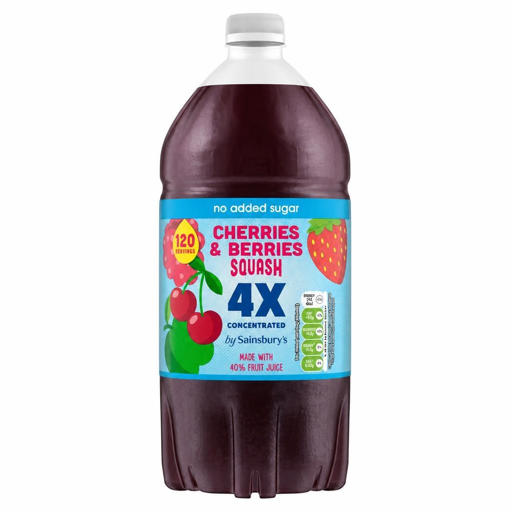 Sainsbury's Quadruple Strength Cherries & Berries Squash 1.5L