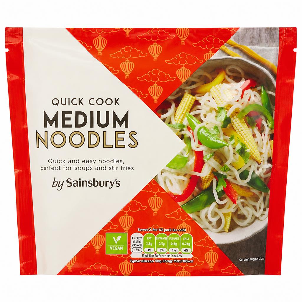 Sainsbury's Medium Noodles Quick To Cook x2 300g