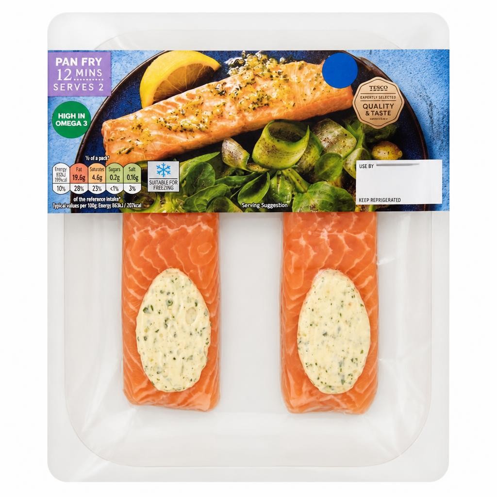 Tesco Garlic & Parsley Salmon Fillets Vibrant & Savoury 240g