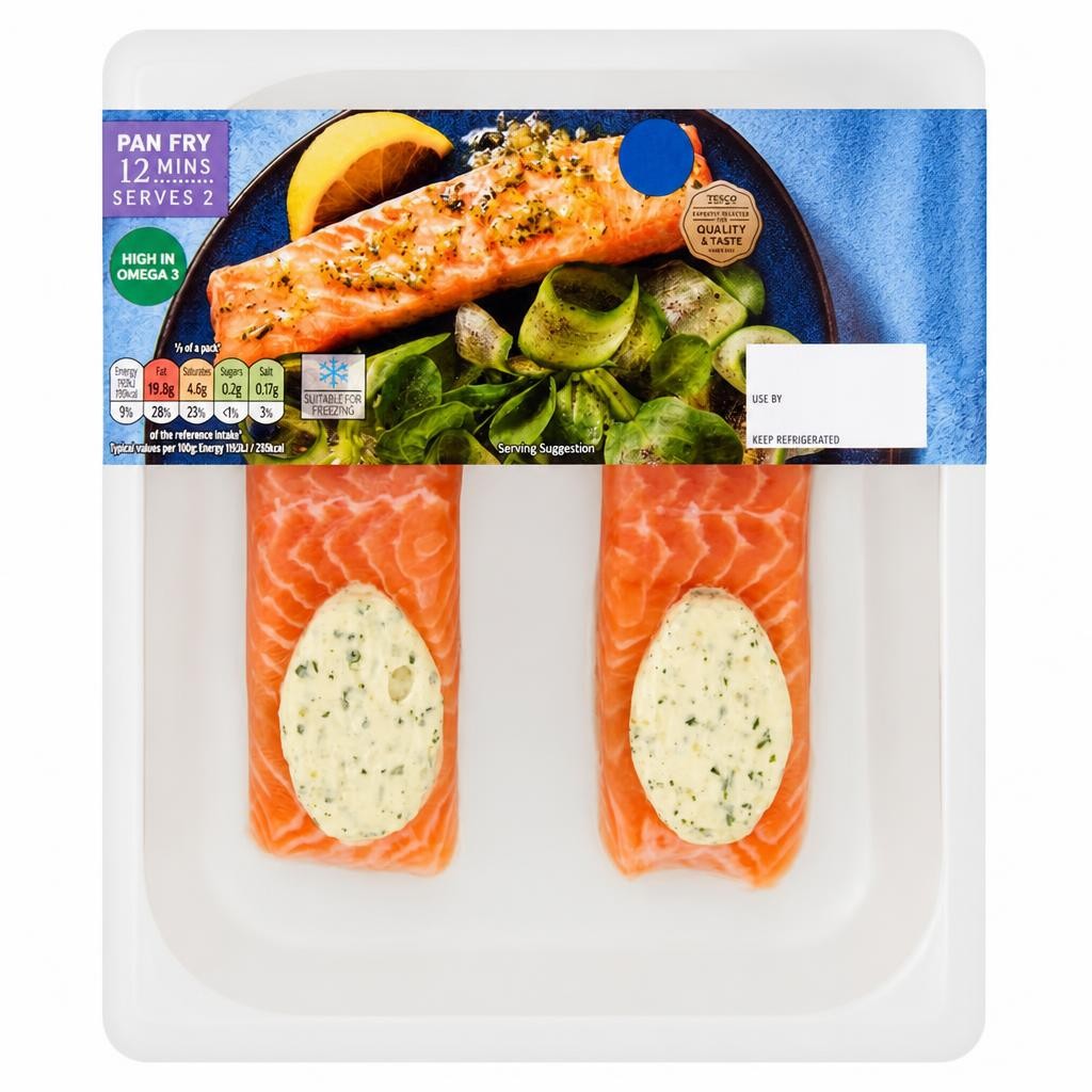 Tesco Garlic & Parsley Salmon Fillets Vibrant & Savoury 240g