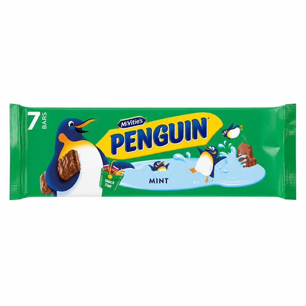 McVitie's Penguin Mint Biscuit Bar 7 x 24.6g
