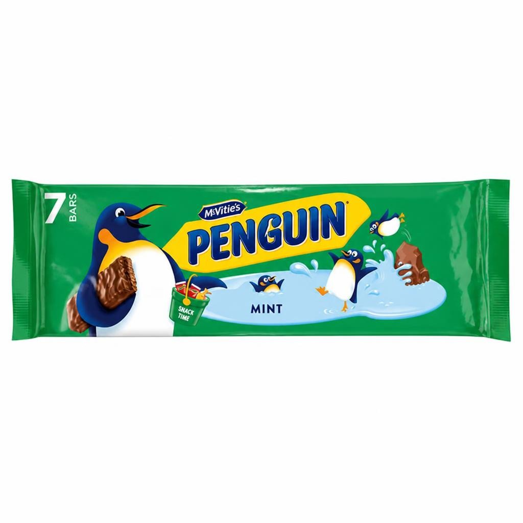 McVitie's Penguin Mint Biscuit Bar 7 x 24.6g