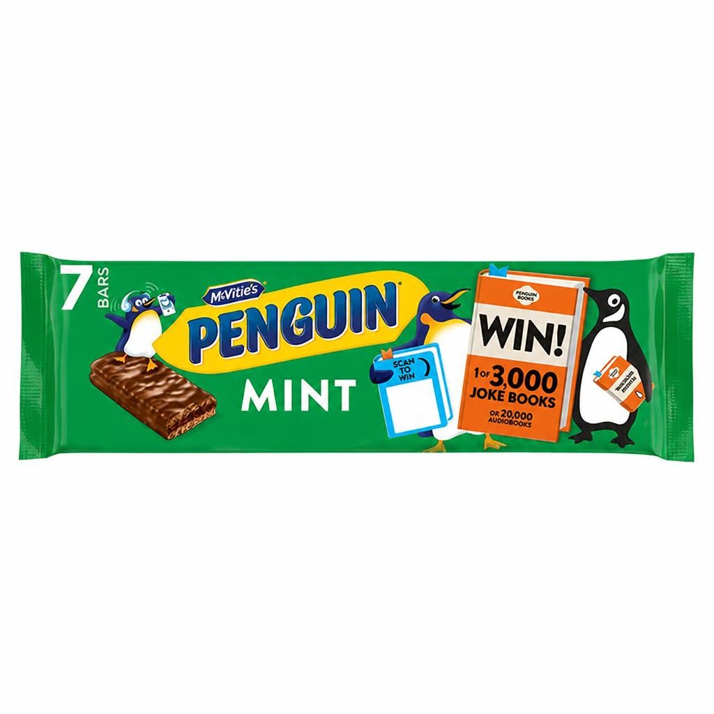 McVitie's Penguin Mint Biscuit Bar 7 x 24.6g