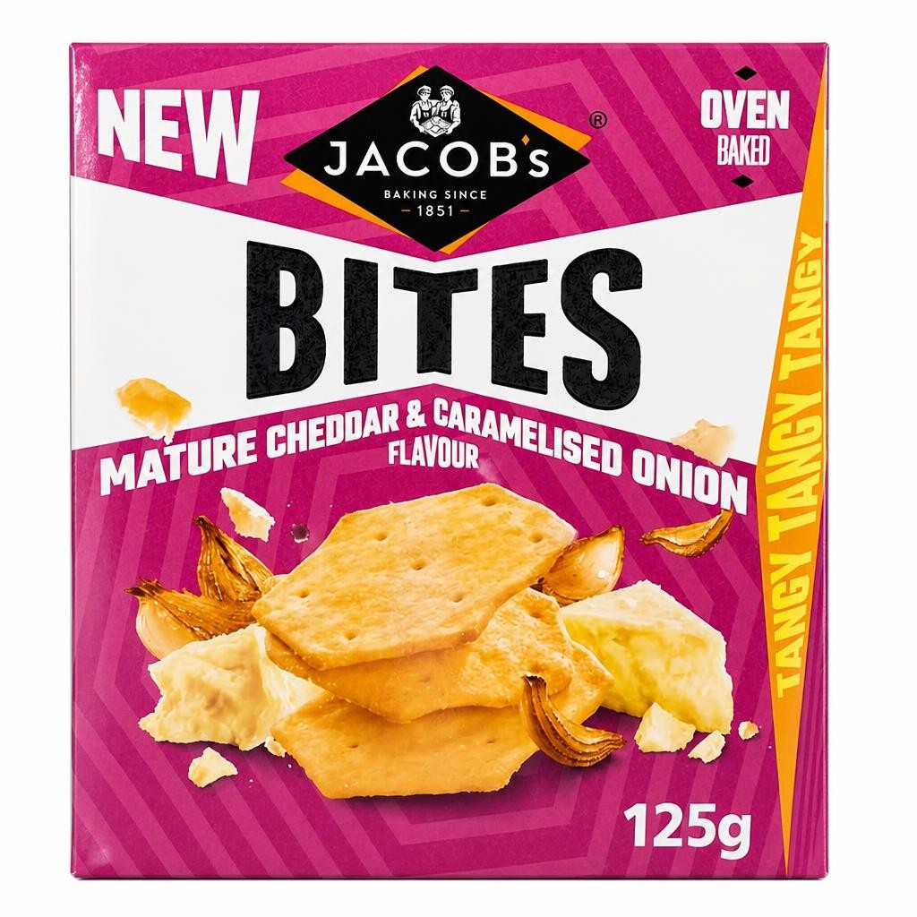 Jacob's Bites Mature Cheddar & Onion Crackers 125g