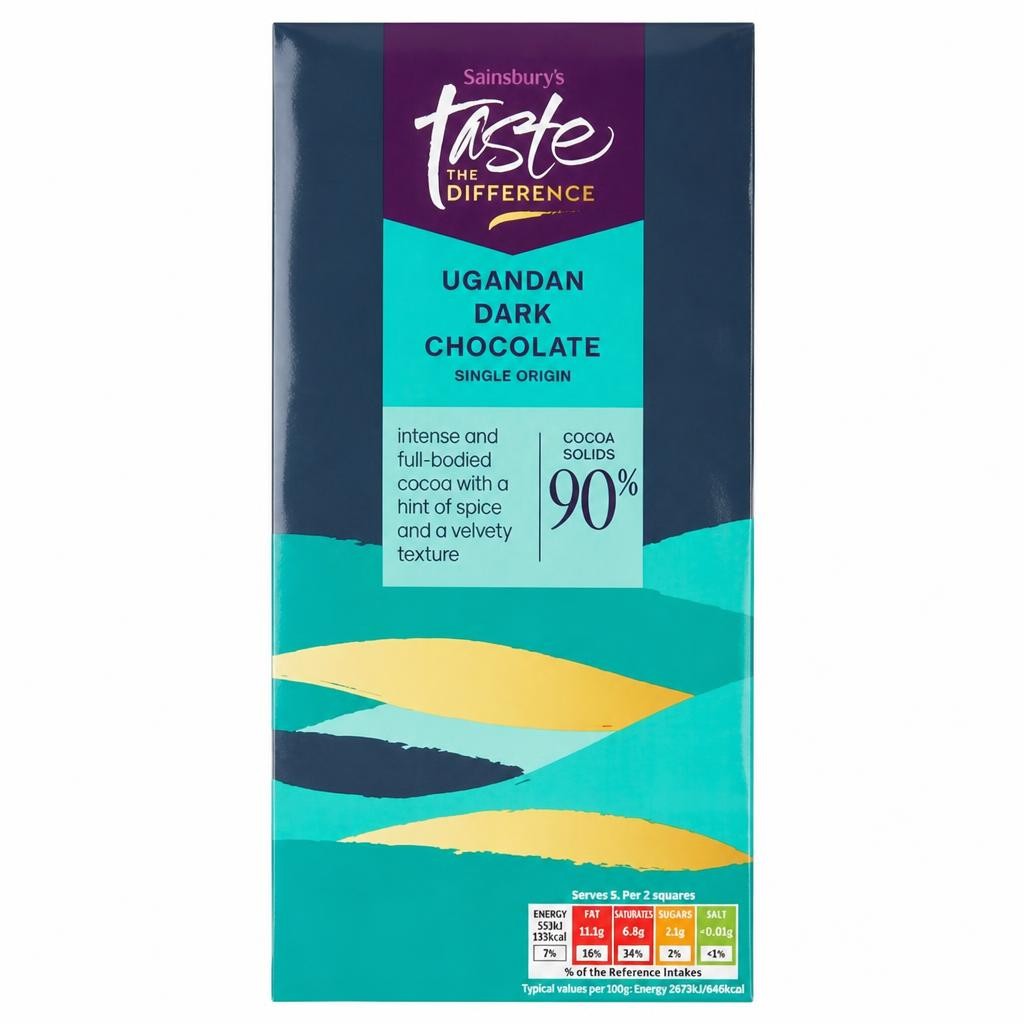 Sainsbury's Ugandan Dark Chocolate, Taste the Difference 100g