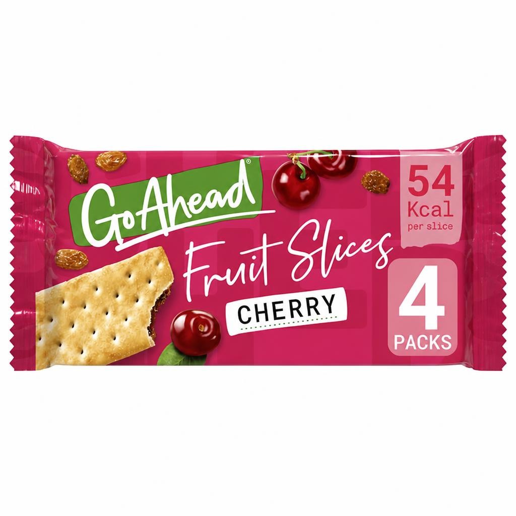 Go Ahead Cherry Crispy Fruit Slices Snack Bars Multipack 4 x 43.6g
