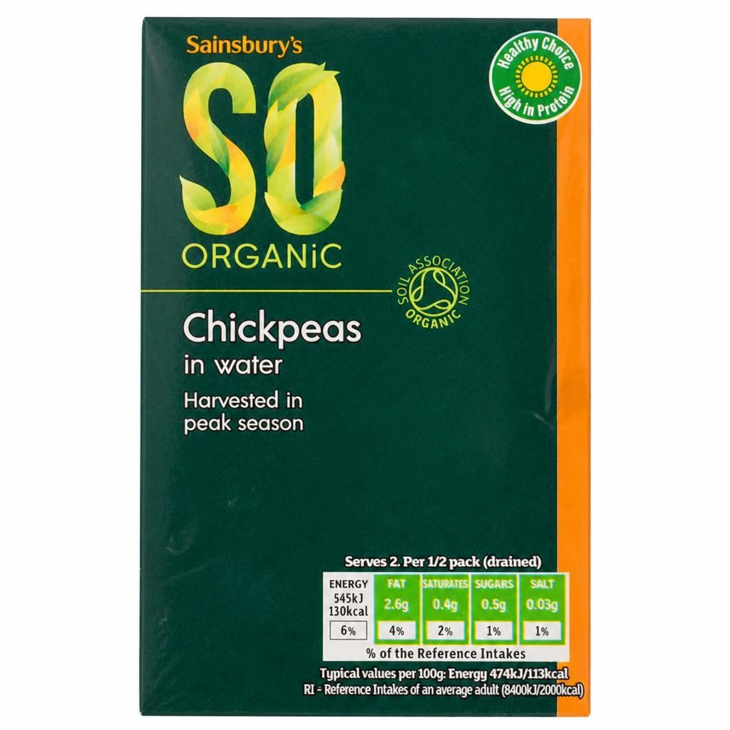 Sainsbury's Chickpeas, SO Organic 380g (230g*)