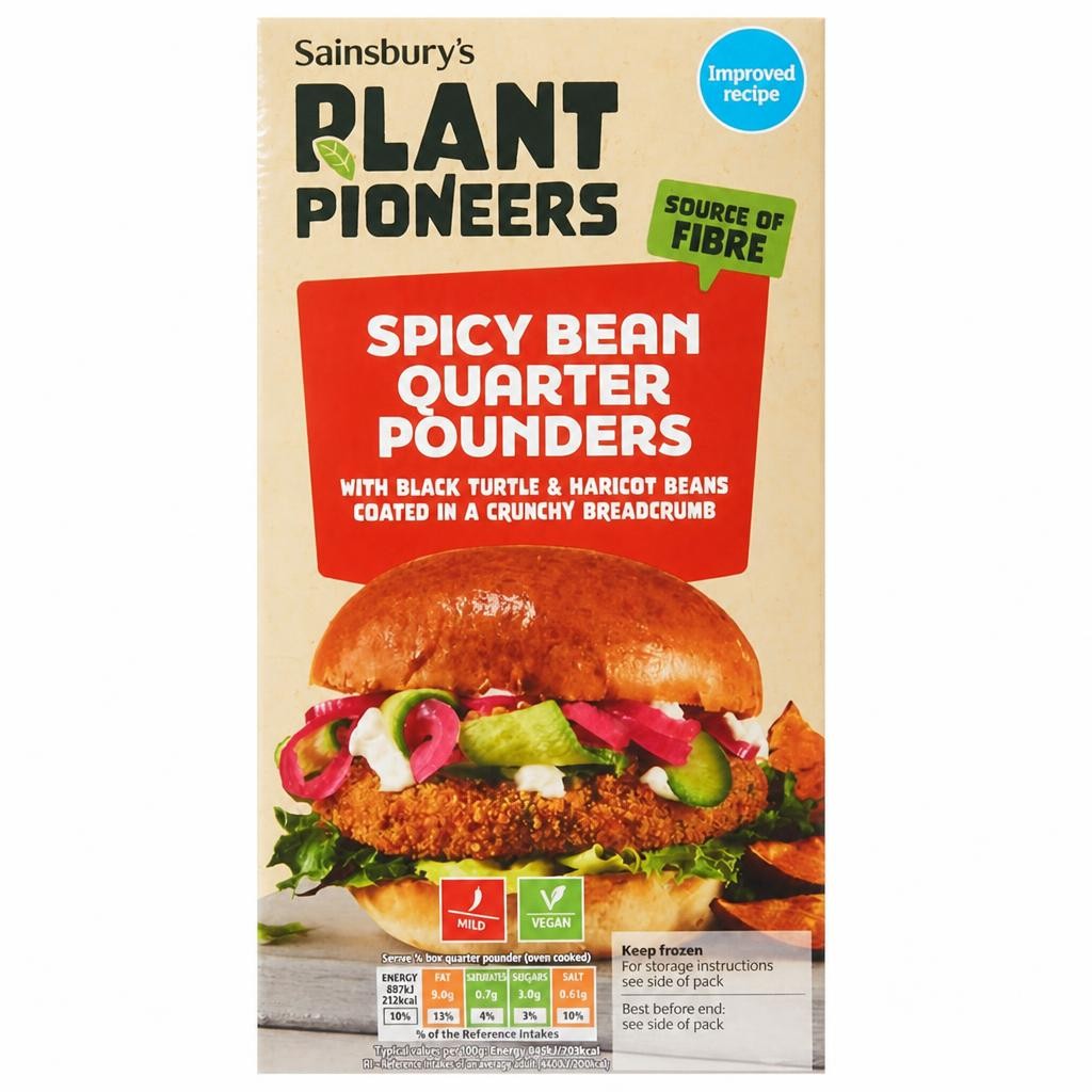 Sainsbury's Spicy Bean Burgers x4 454g