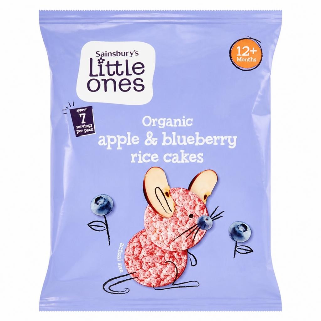 Sainsbury's Little Ones Organic Apple & Blueberry Rice Cakes 12+ Months 40g