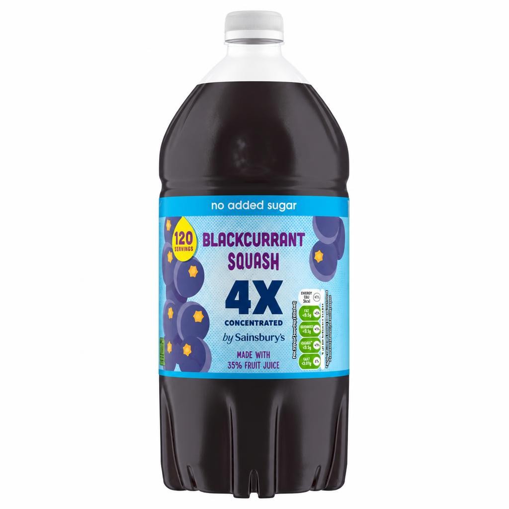 Sainsbury's Quadruple Strength Blackcurrant Squash 1.5L