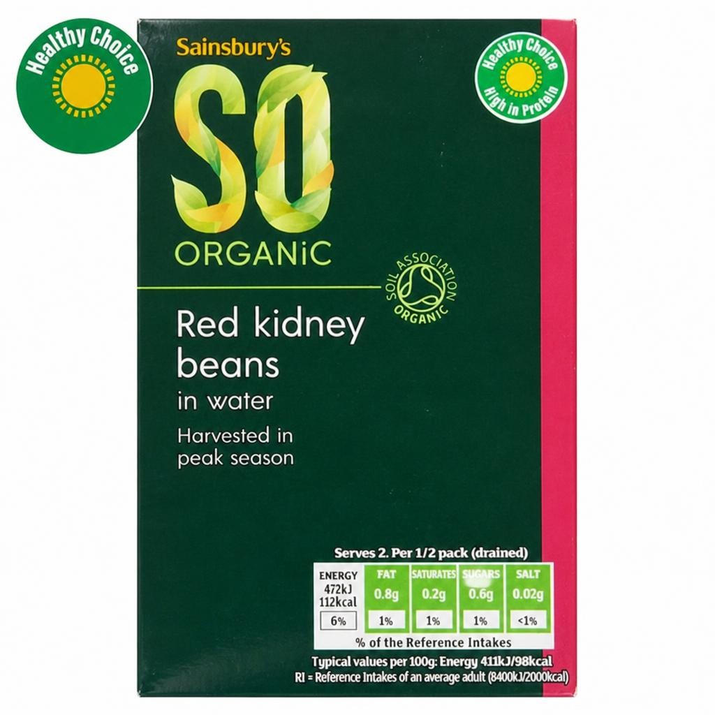 Sainsbury's Red Kidney Beans Carton, SO Organic 380g (230g*)