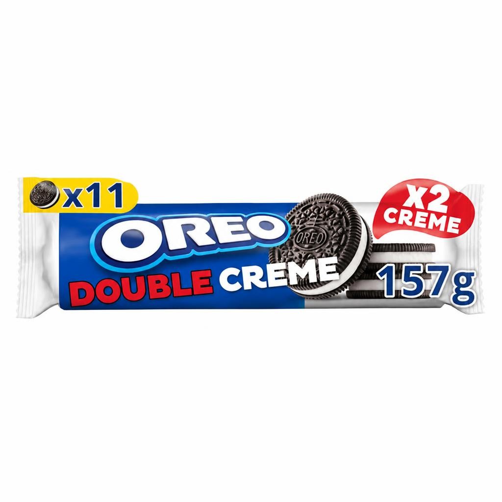 OREO Double Creme Cocoa Sandwich Cookies with Vanilla Flavour Biscuits Pack 157 g