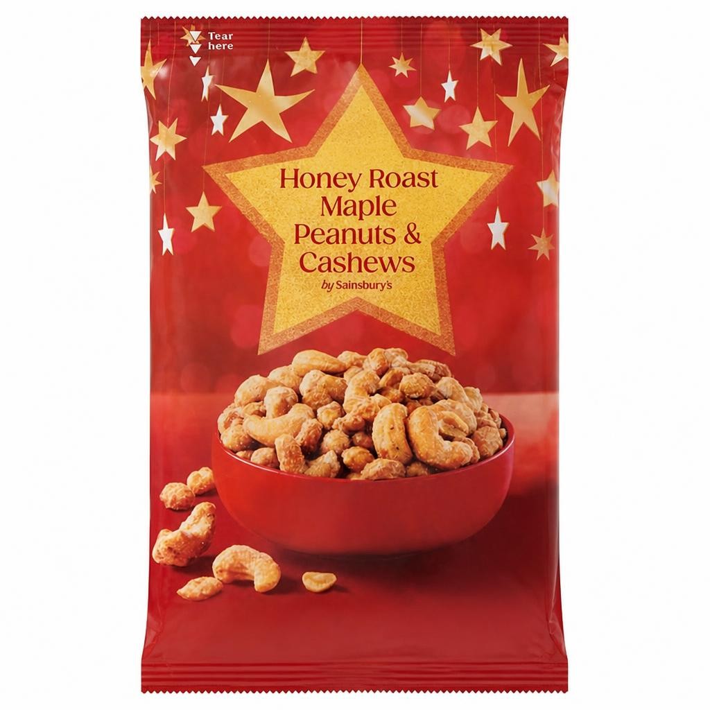 Sainsbury's Honey Roast Maple Peanuts & Cashews 300g