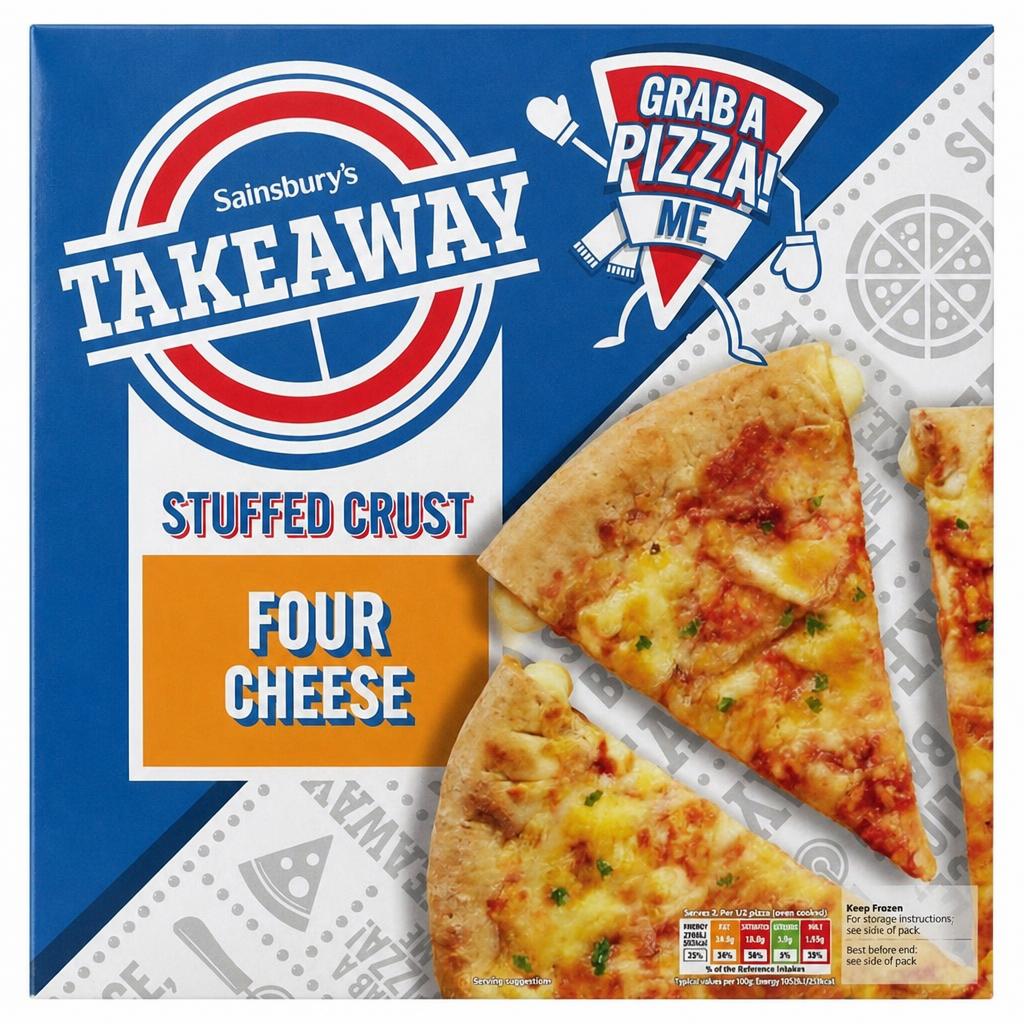 Sainsbury's Takeaway Stuffed Crust Four Cheese Pizza 445g
