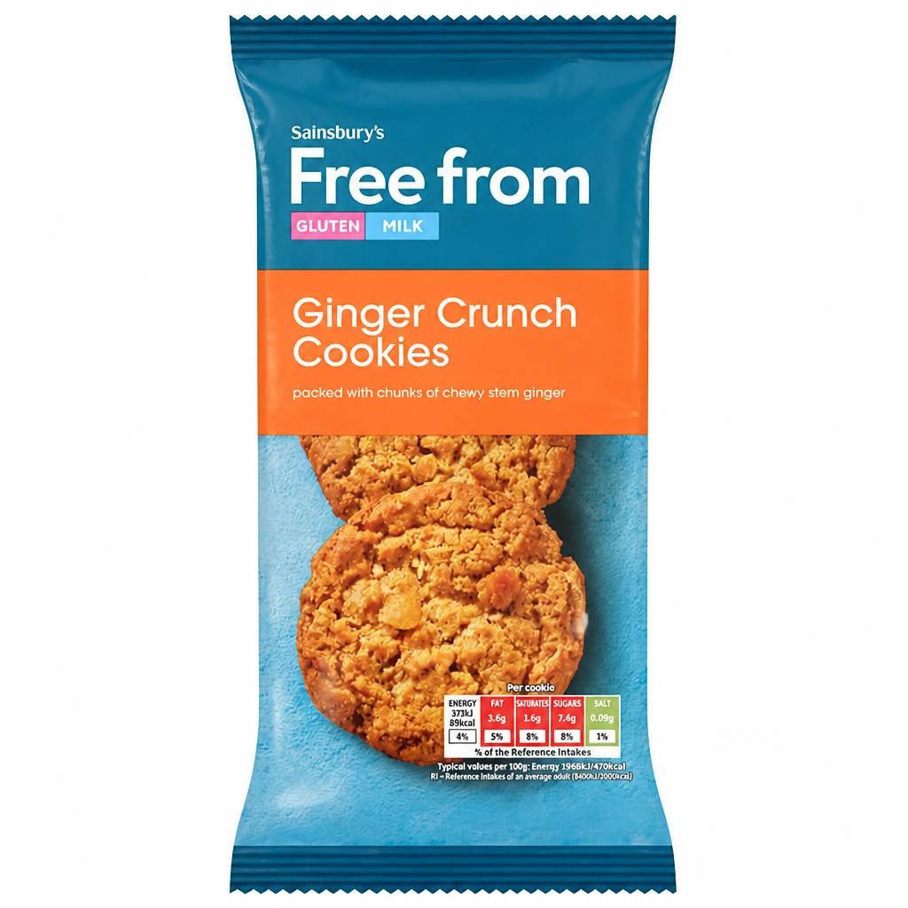 Sainsbury's Free From Ginger Crunch Cookies 150g