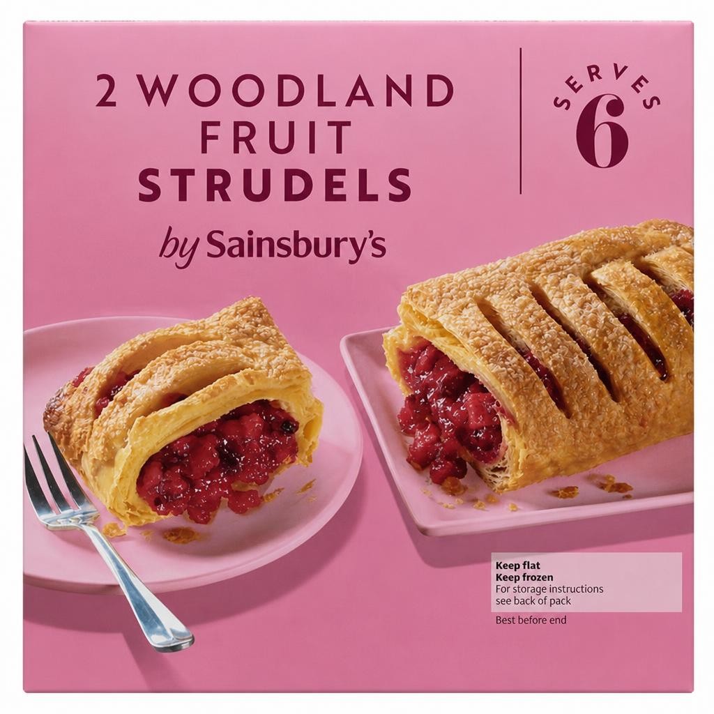 Sainsbury's 2 x Woodland Fruit Strudels 600g