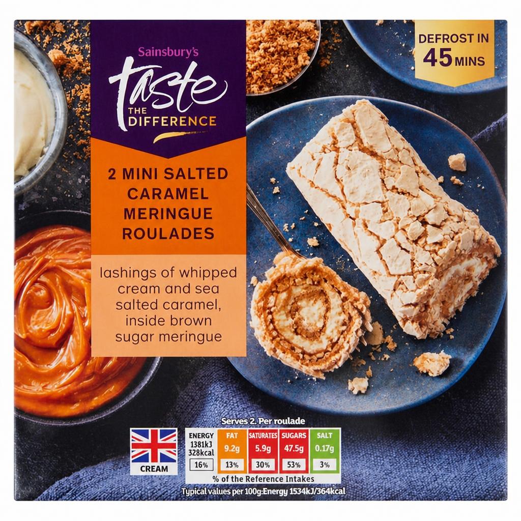 Sainsbury's Mini Salted Caramel Meringue Roulades, Taste the Difference x2 180g