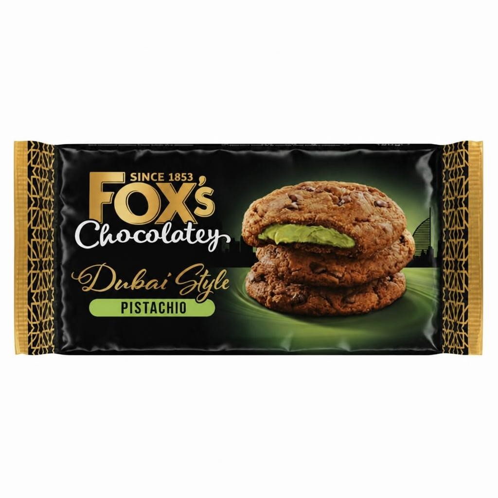 Fox's 160g Chocolatey Biscuits Dubai Style Pistachio Cookies
