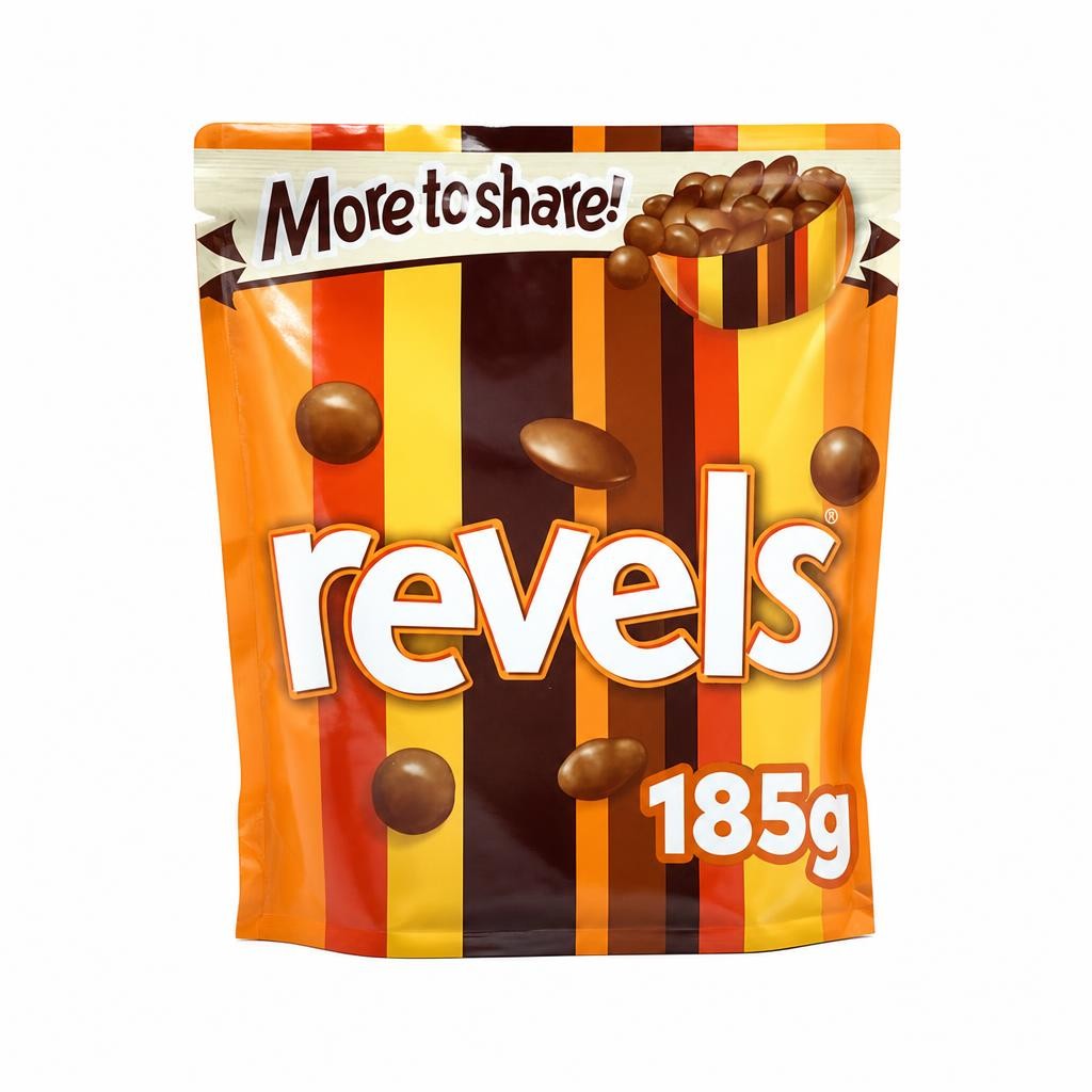 Revels Milk Chocolate with Raisins Coffee or Orange Bites Sharing Pouch Bag 185g
