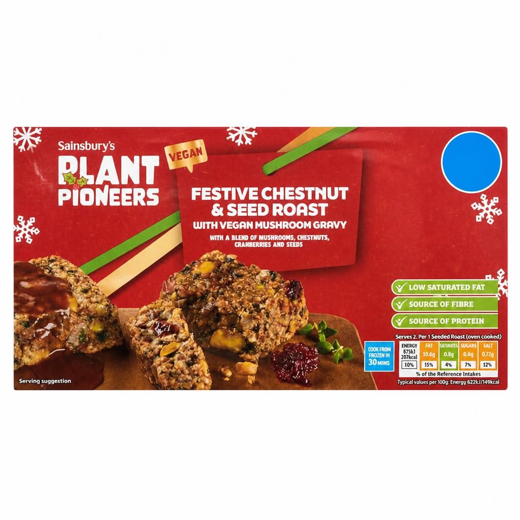 Plant Pioneers Festive Chestnut & Seed Roast with Vegan Mushroom Gravy 320g