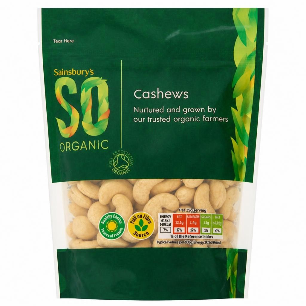 Sainsbury's Cashew Nuts, SO Organic 200g
